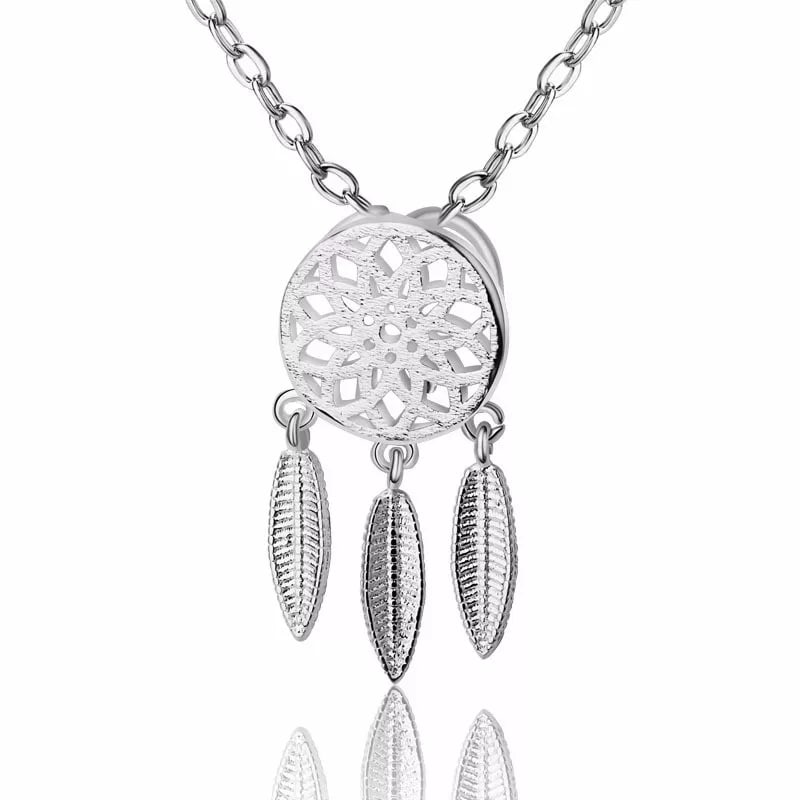 Collar Colgante Atrapa Sueños Plateado