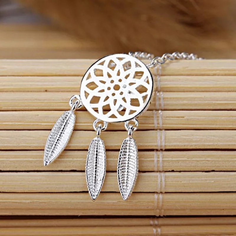 Collar Colgante Atrapa Sueños Plateado - Imagen 4