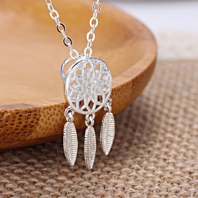 Collar Colgante Atrapa Sueños Plateado - Imagen 5