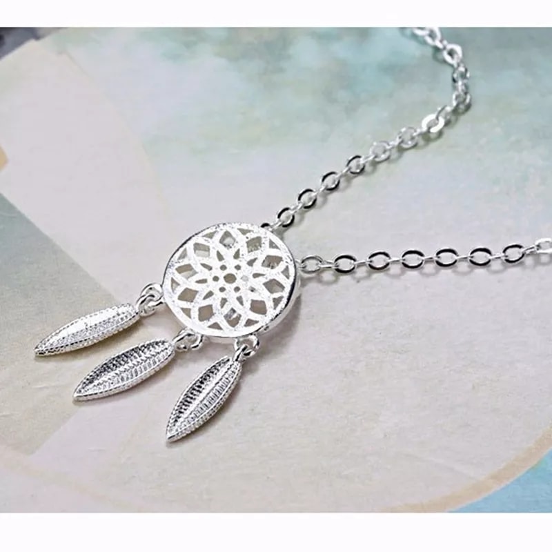 Collar Colgante Atrapa Sueños Plateado - Imagen 6