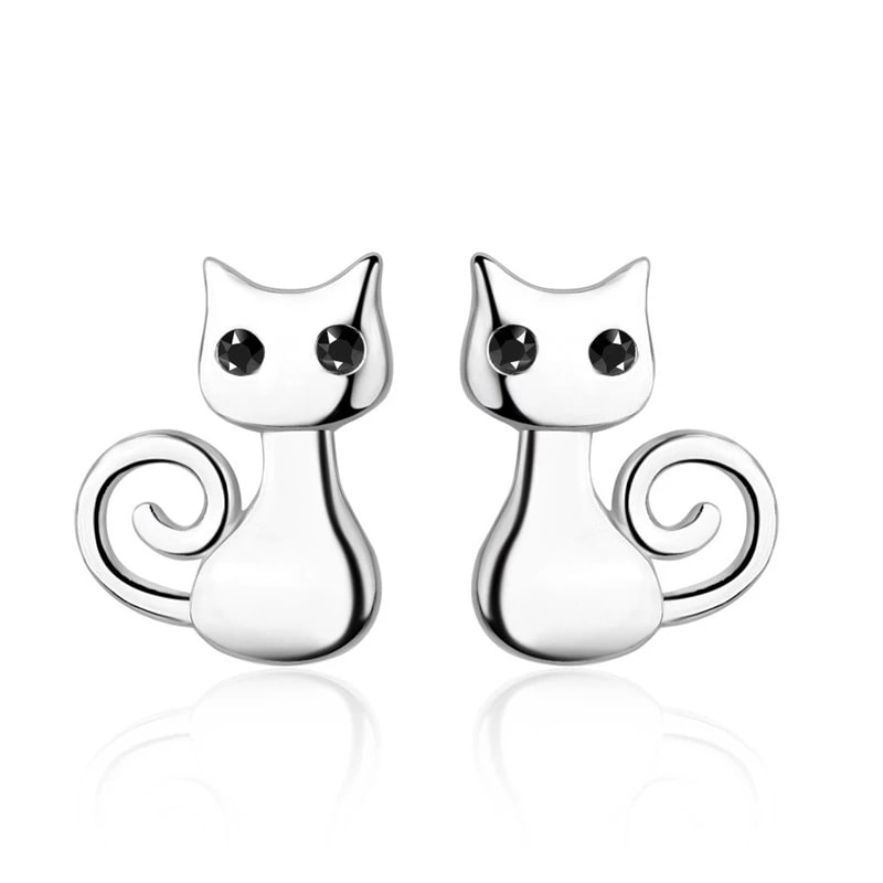 Aros de Gatitos Plateado