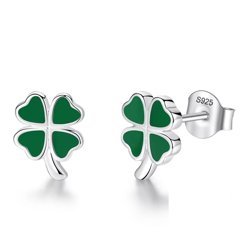 Aros Plata 925 de Trebol 4 Hojas