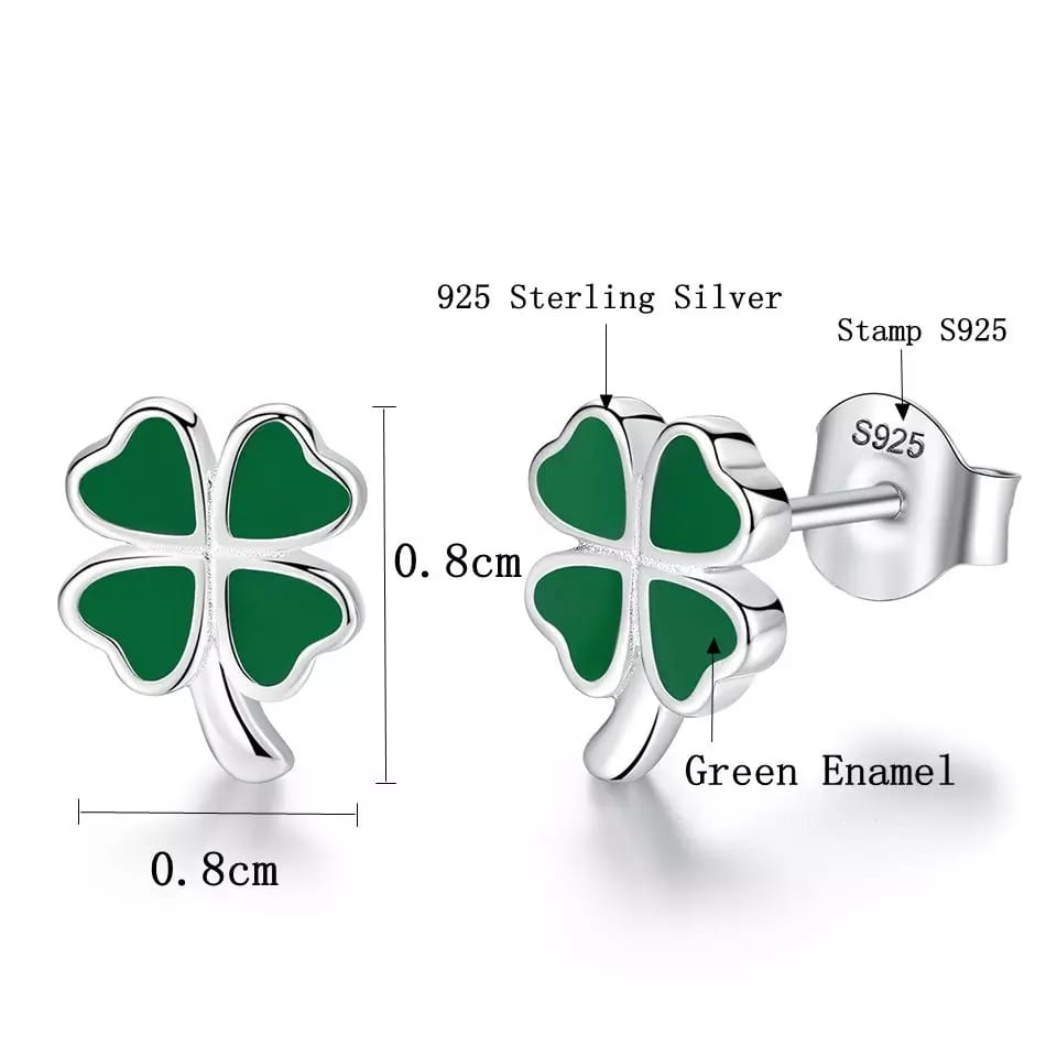 Aros Plata 925 de Trebol 4 Hojas - Imagen 6