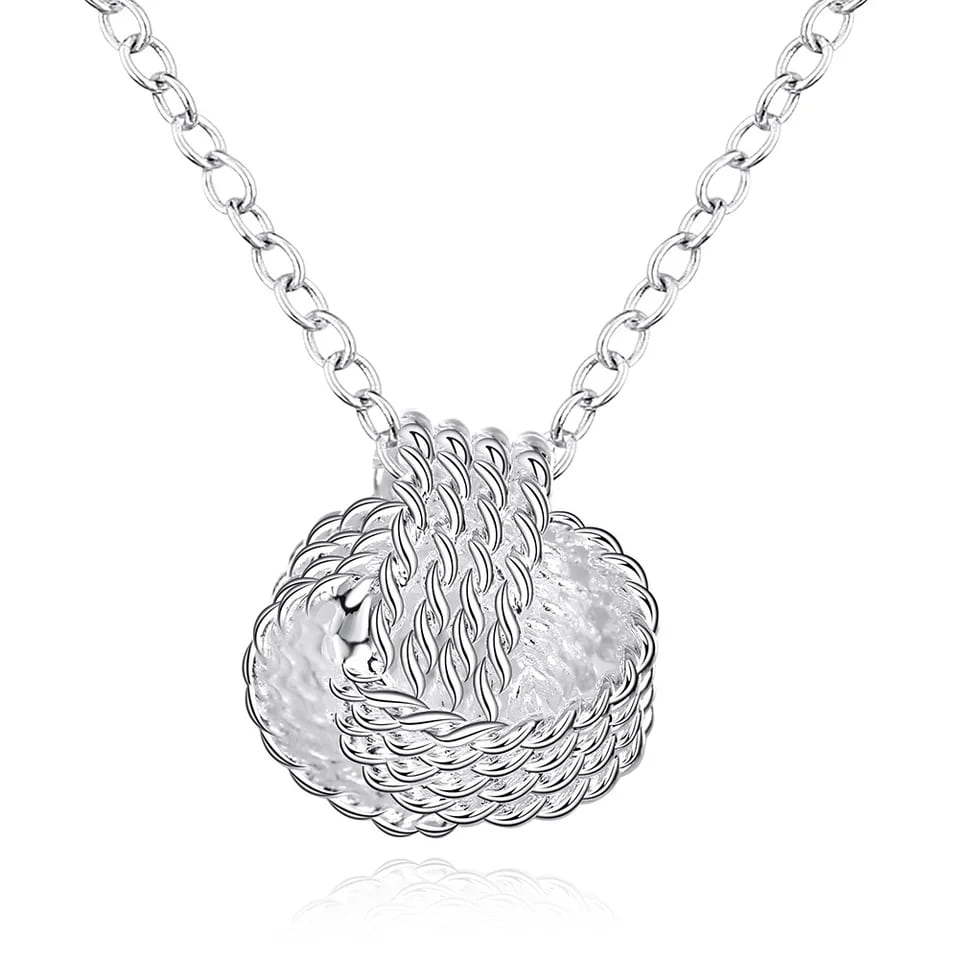 Collar Colgante Nudo Plateado