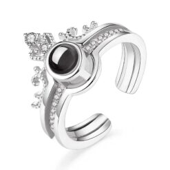 Anillo Te amo en 100 Idiomas Plateado