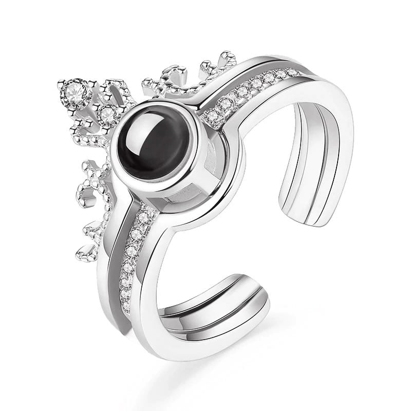 Anillo Te amo en 100 Idiomas Plateado