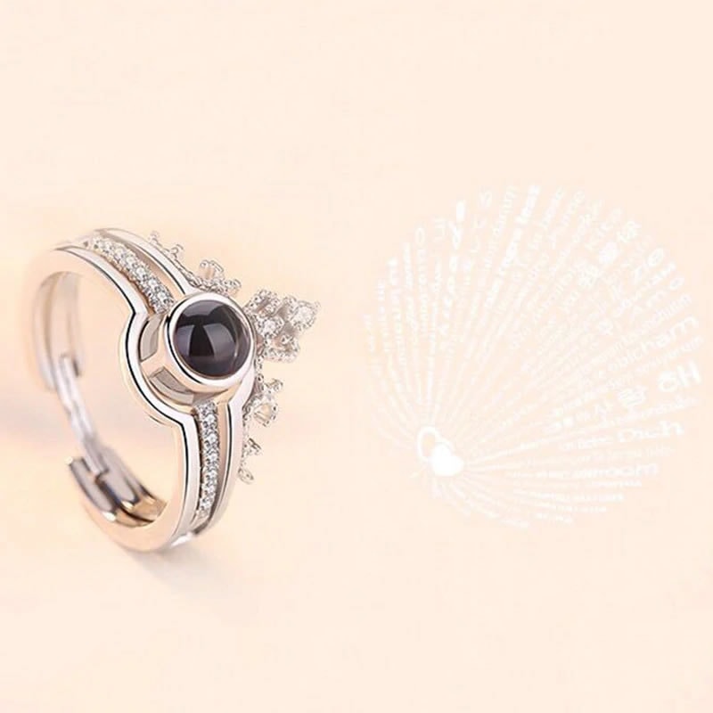 Anillo Te amo en 100 Idiomas Plateado - Imagen 3