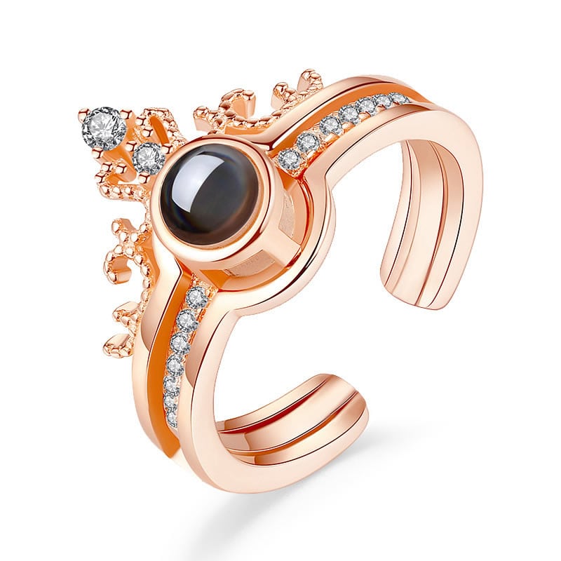 Anillo Te amo en 100 Idiomas Dorado