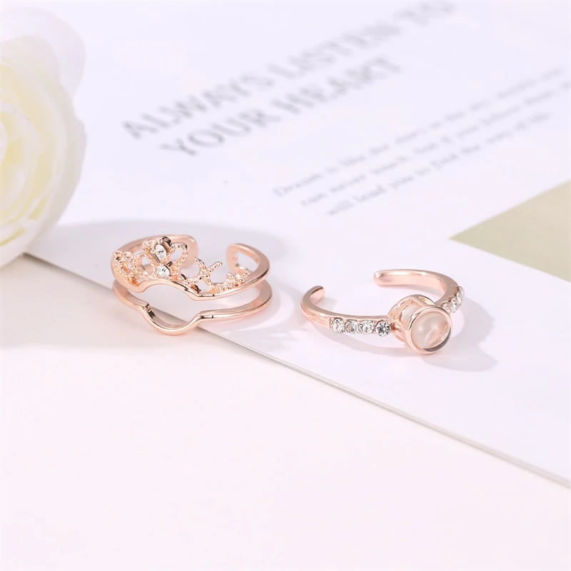Anillo Te amo en 100 Idiomas Dorado - Imagen 4