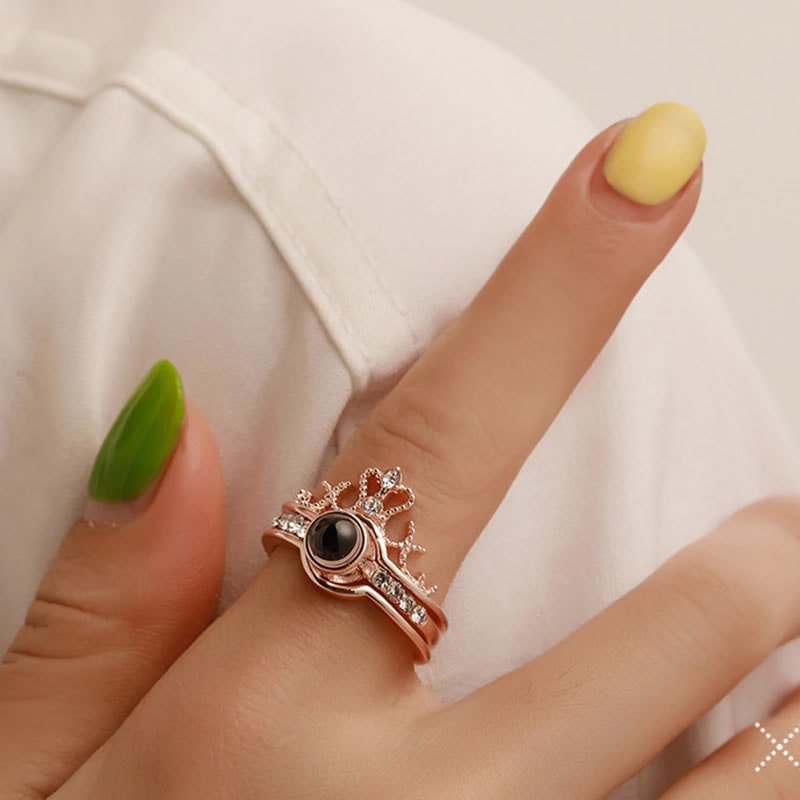 Anillo Te amo en 100 Idiomas Dorado - Imagen 5