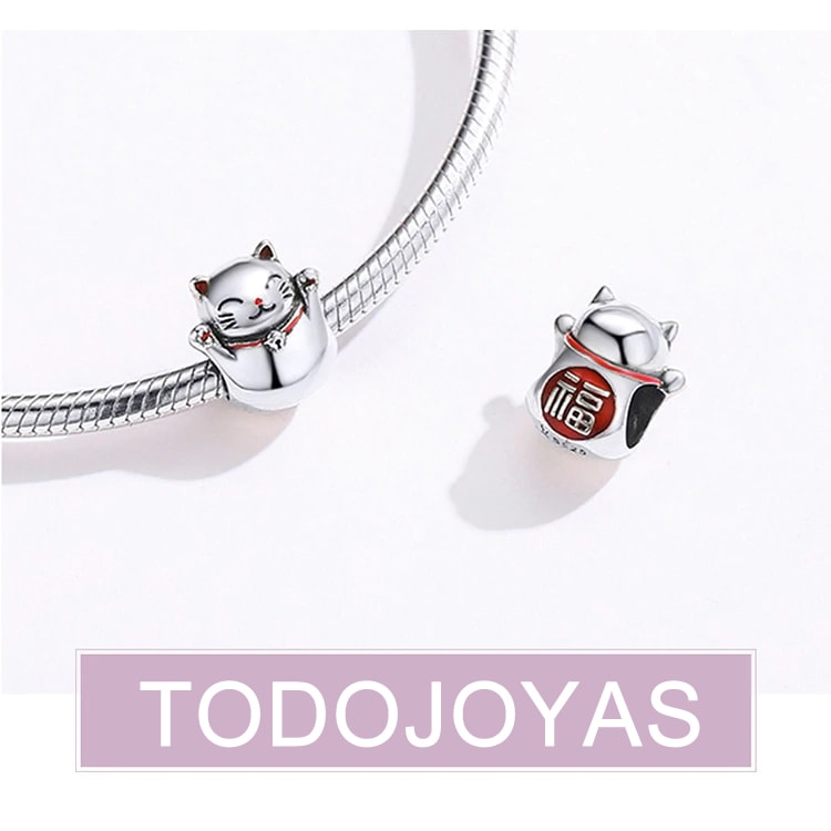 Charm Dije Plata 925 Gato Maneki Neko - Imagen 4