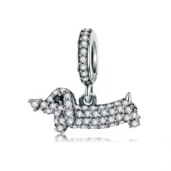 Charm Dije Plata 925 Mini Perro Dachshund