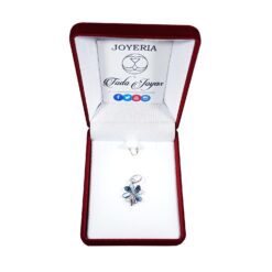 Alternative view of Charm Dije Plata 925 Trebol Plateado Circon