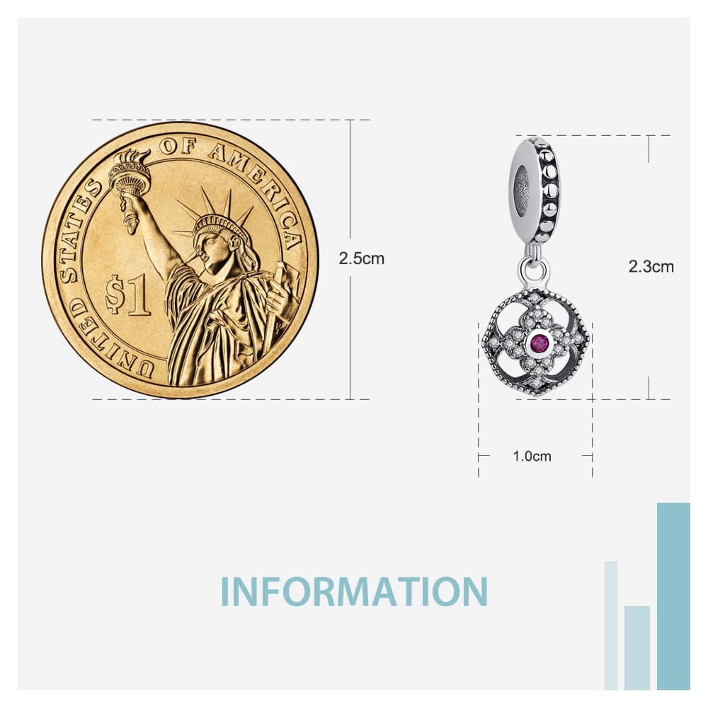 Charm Dije Plata 925 Rosa Circones - Imagen 5