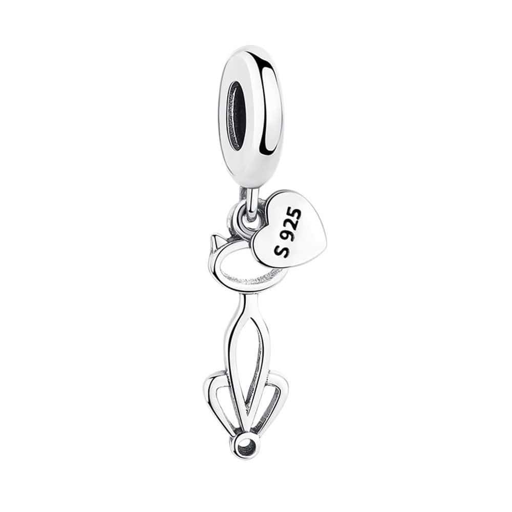 Charm Dije Plata 925 Gato Sentado
