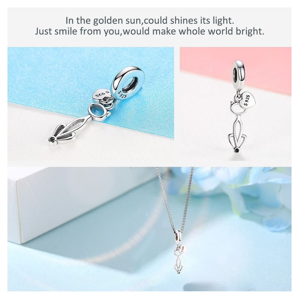 Charm Dije Plata 925 Gato Sentado - Imagen 4