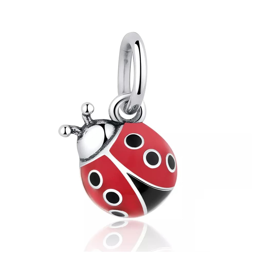 Charm Dije Plata 925 Mariquita Roja