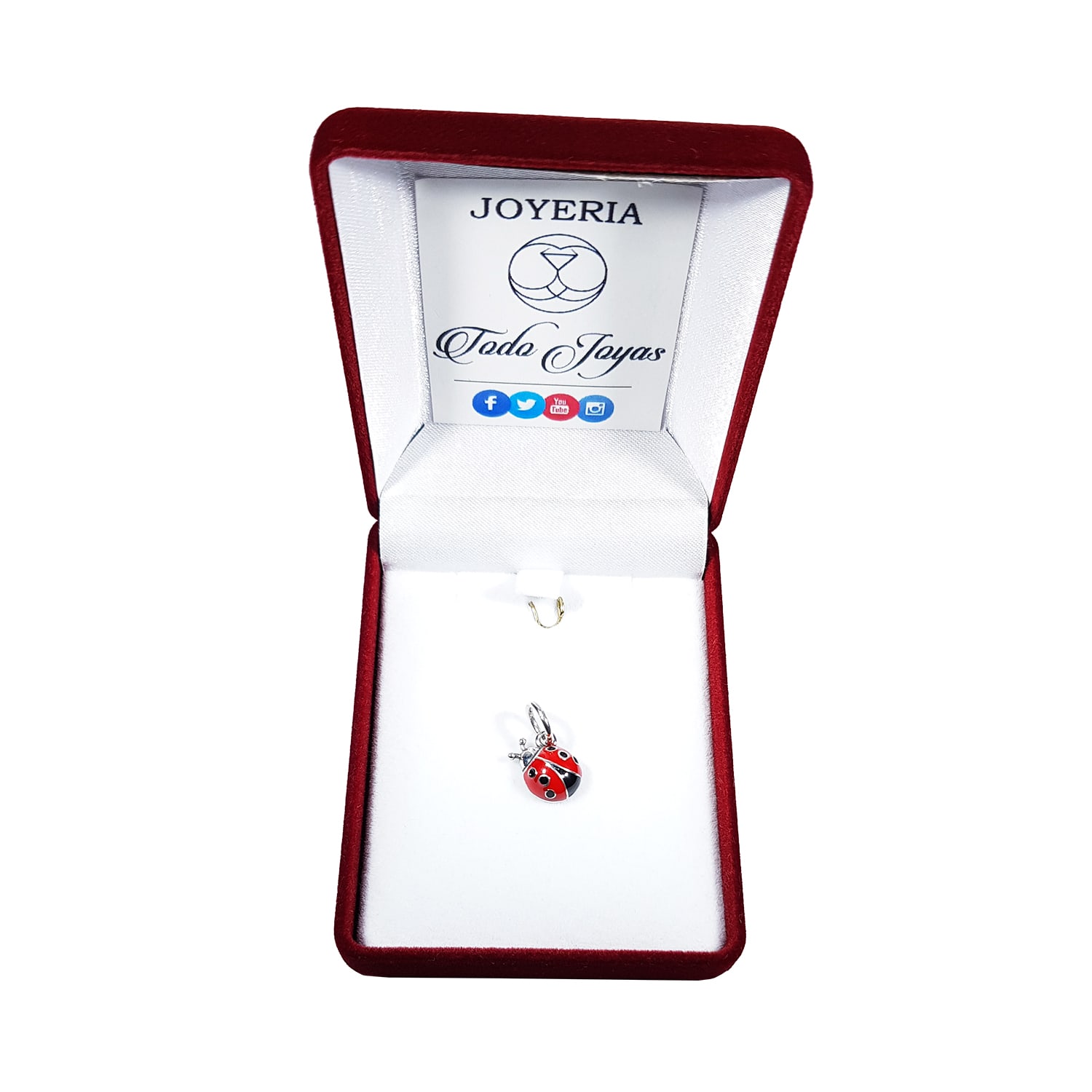 Charm Dije Plata 925 Mariquita Roja - Imagen 2