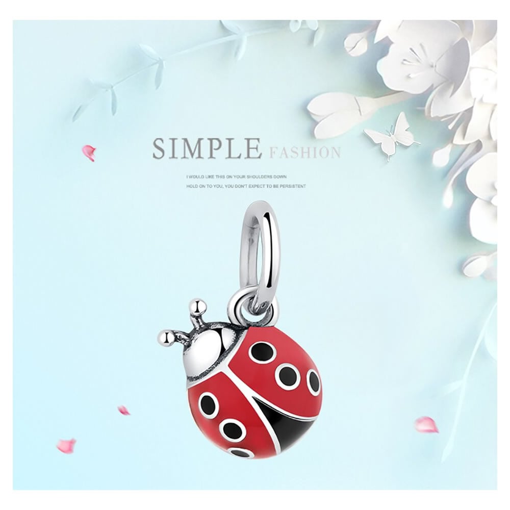 Charm Dije Plata 925 Mariquita Roja - Imagen 3