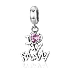 Charm Dije Plata 925 Amo a Mi Familia