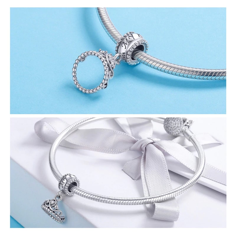 Charm Dije Plata 925 Corona Princesa - Imagen 3