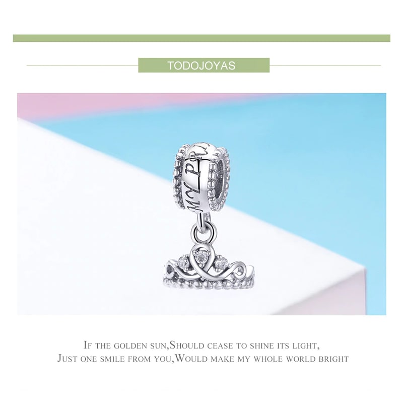 Charm Dije Plata 925 Corona Princesa - Imagen 5