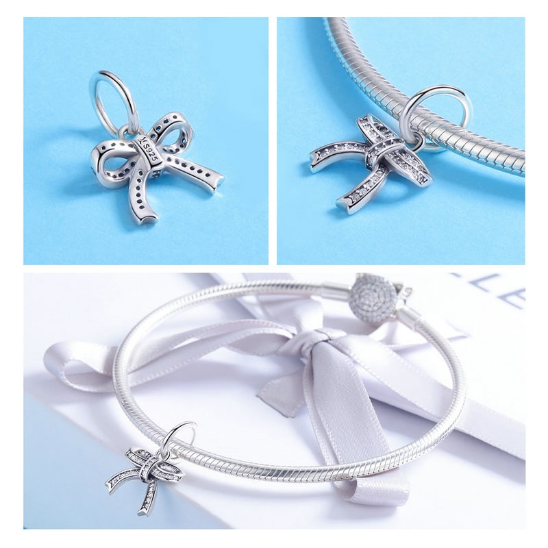 Charm Dije Plata 925 Cinta Regalo - Imagen 3