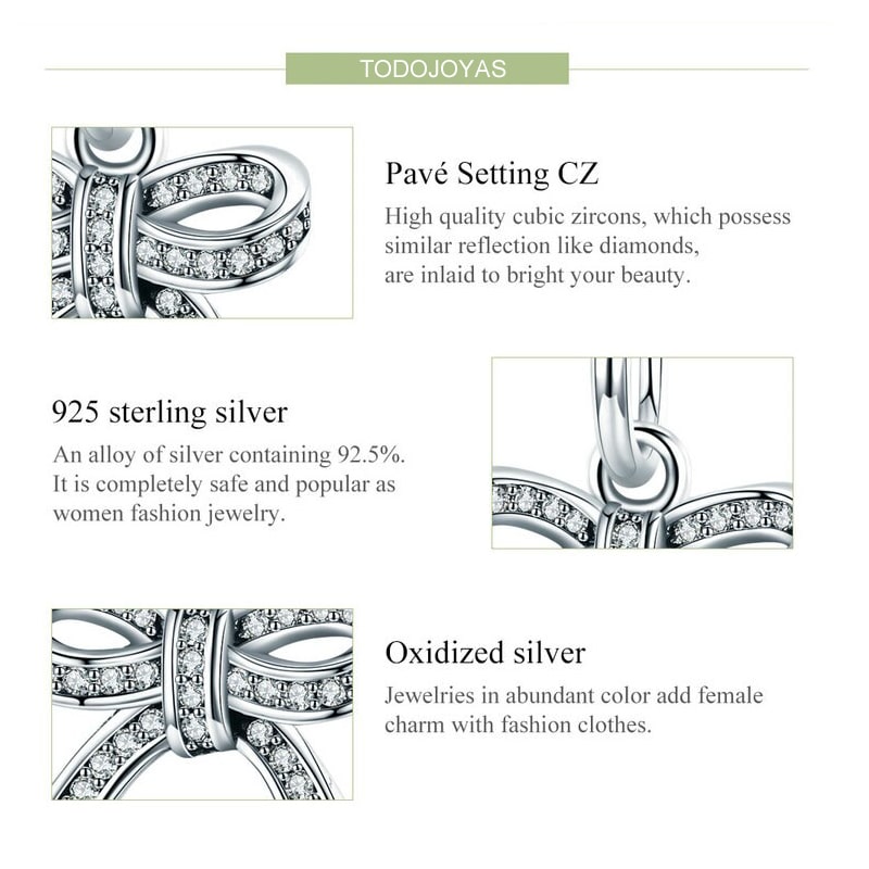 Charm Dije Plata 925 Cinta Regalo - Imagen 5