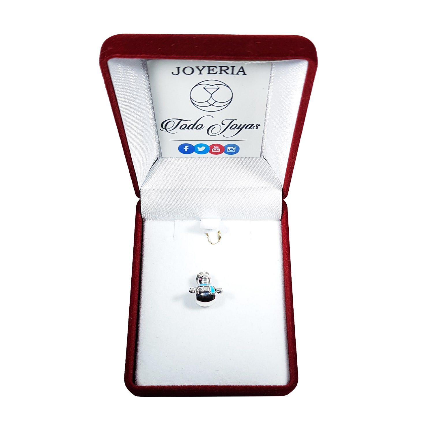 Charm Dije Plata 925 Muñeco de Nieve - Imagen 2