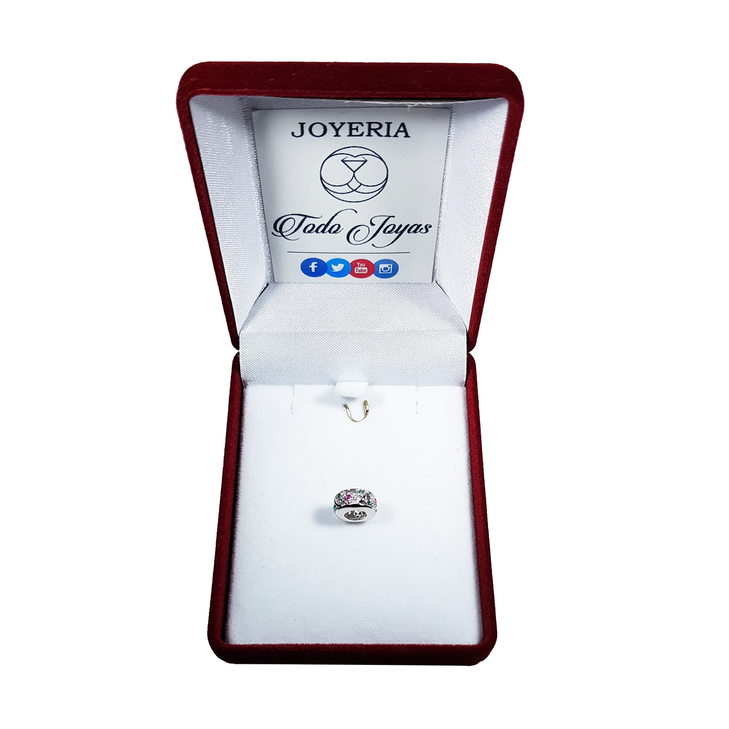 Charm Dije Plata 925 Separador Flores - Imagen 2