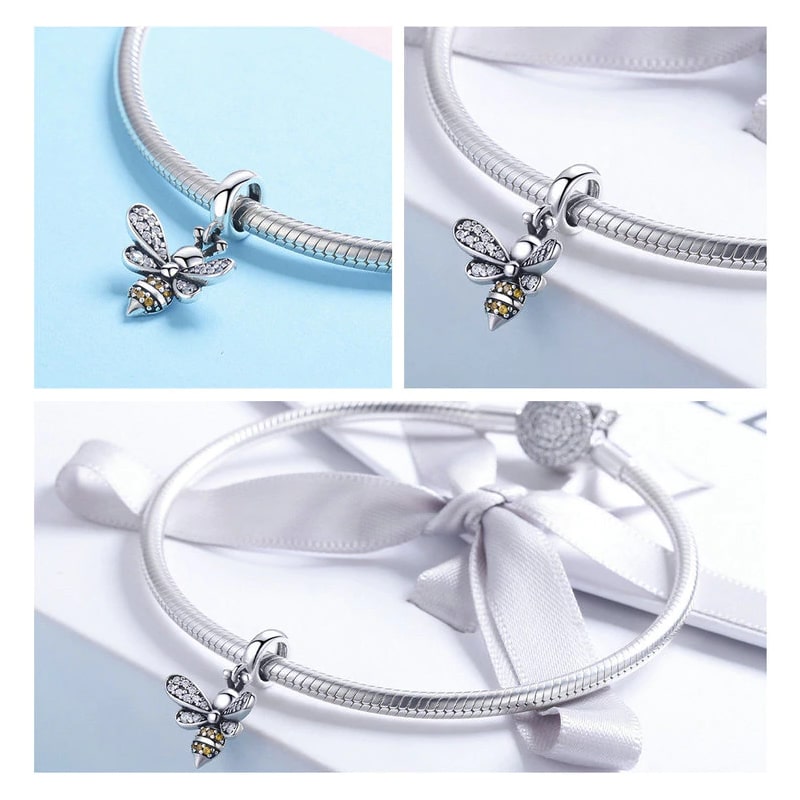 Charm Dije Plata 925 Abeja - Imagen 3