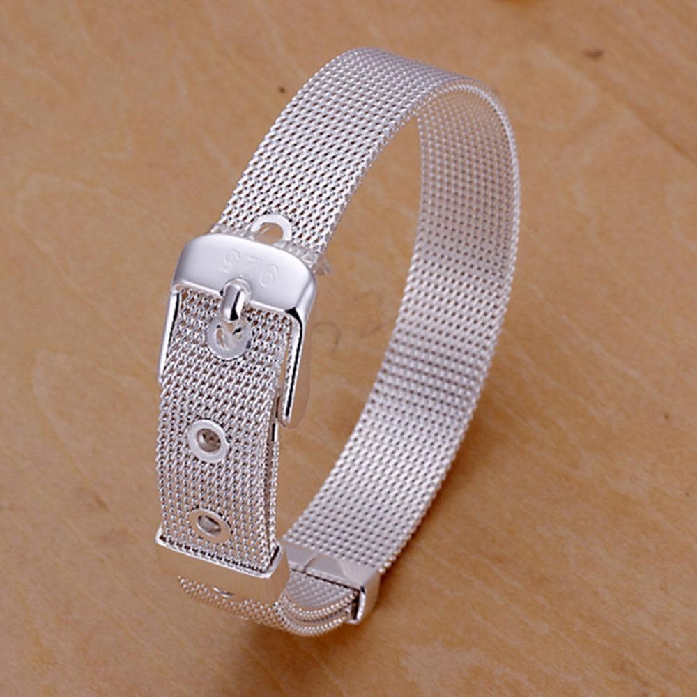 Pulsera Estilo Cinturon Plateada - Imagen 6