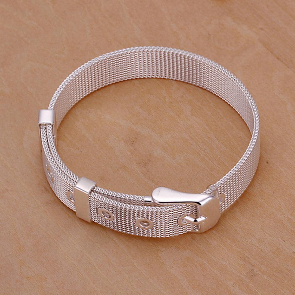 Pulsera Estilo Cinturon Plateada - Imagen 7