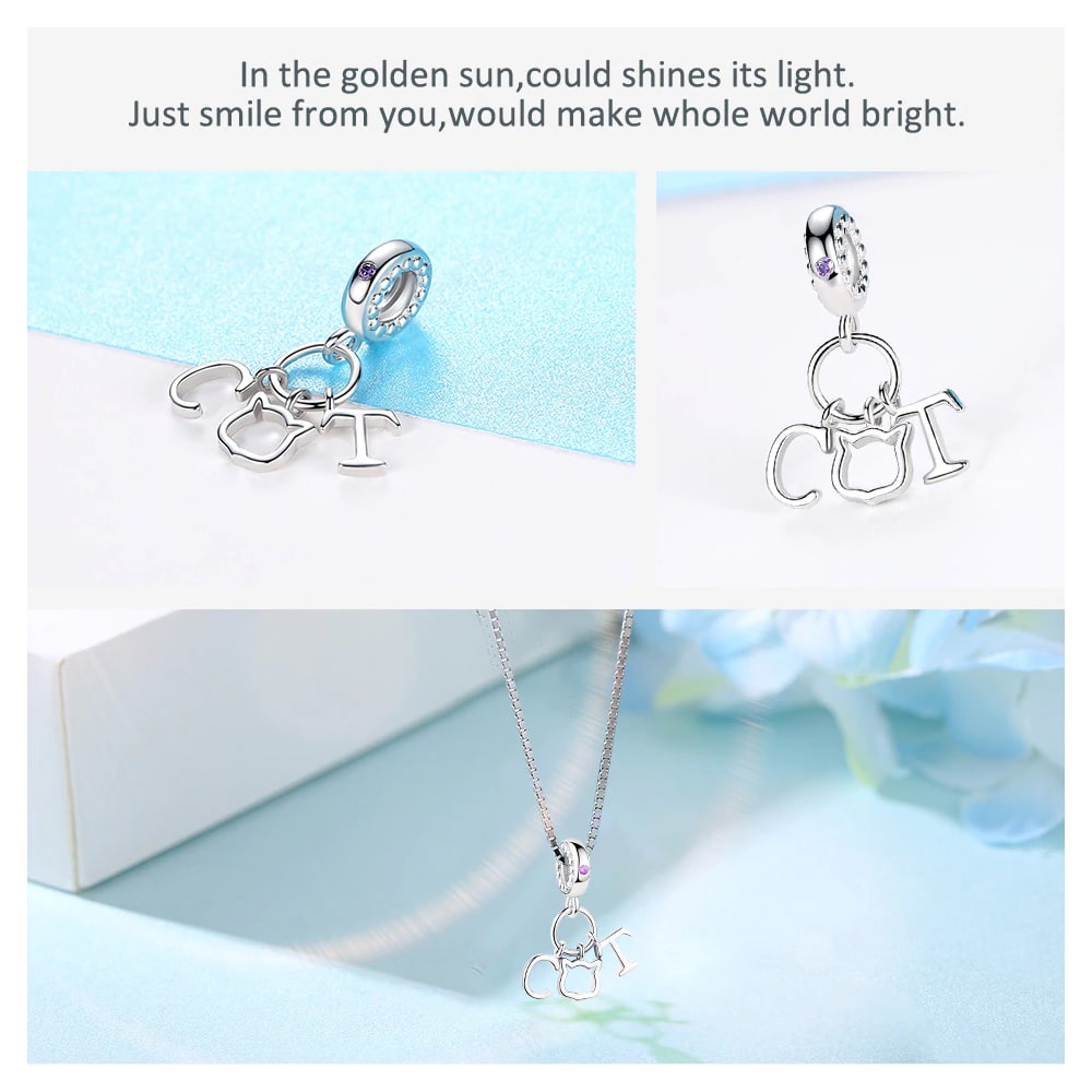 Charm Dije Plata 925 Cat Gato - Imagen 5