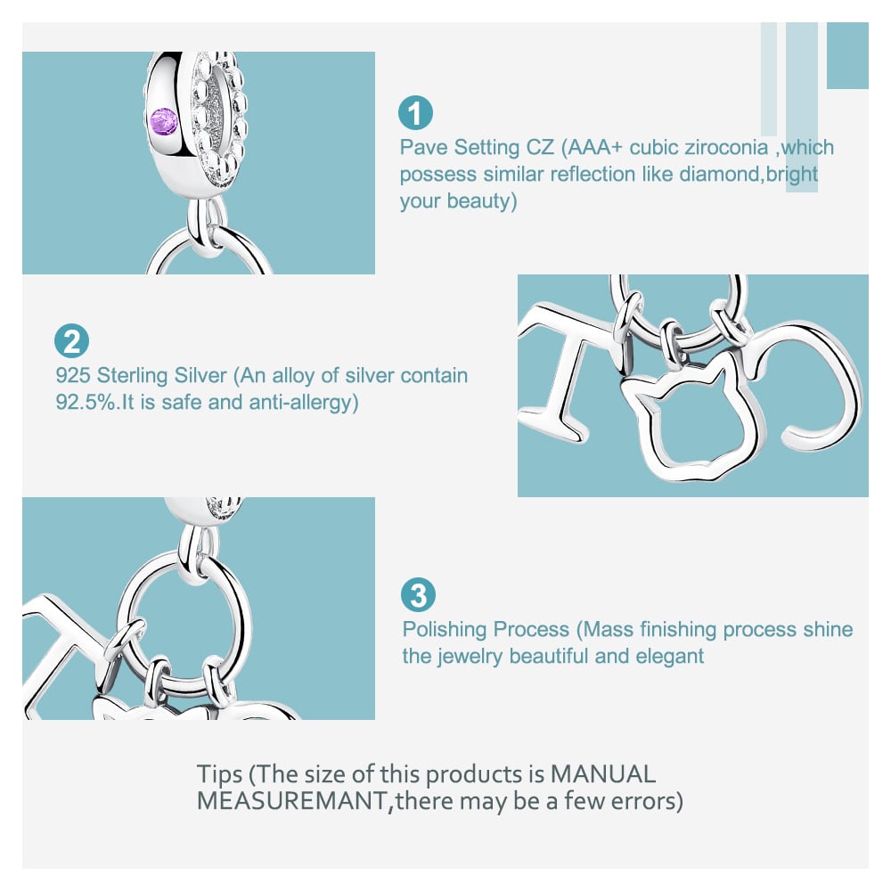 Charm Dije Plata 925 Cat Gato - Imagen 6