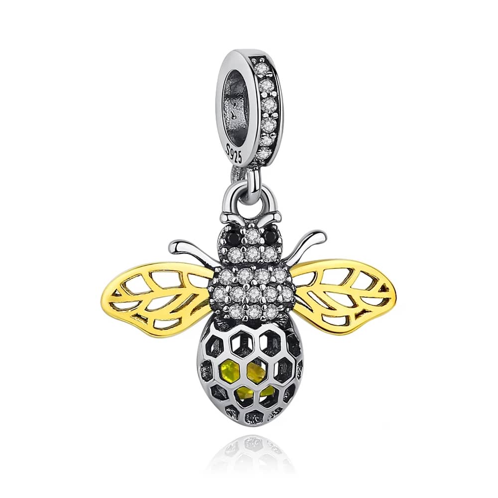 Charm Dije Plata 925 Abeja Gold