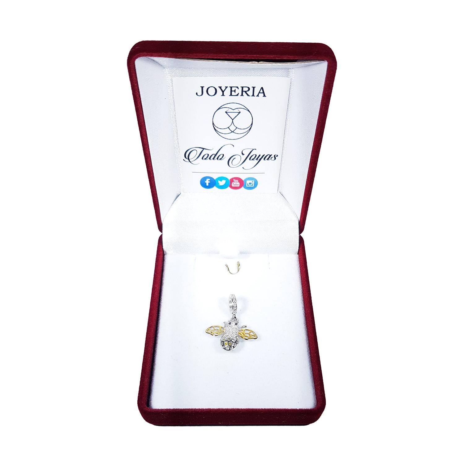 Charm Dije Plata 925 Abeja Gold - Imagen 2
