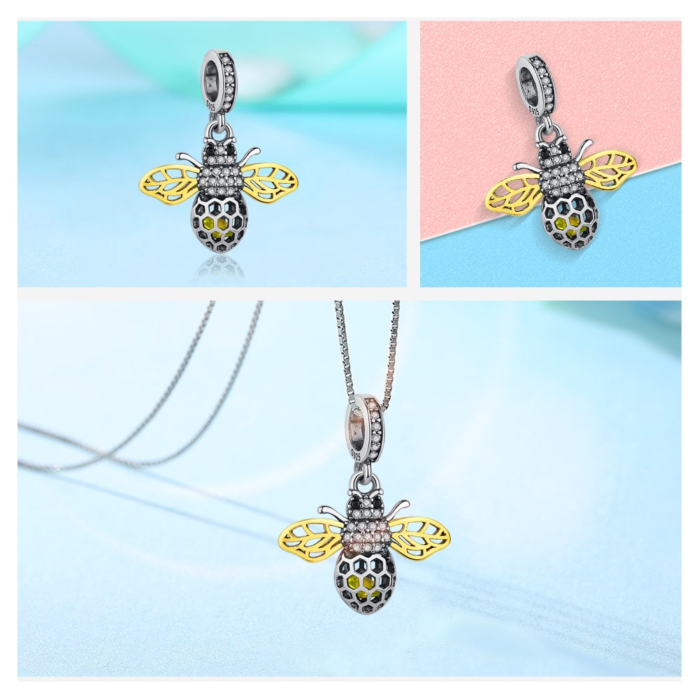 Charm Dije Plata 925 Abeja Gold - Imagen 4