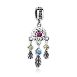 Charm Dije Plata 925 Atrapa Sueños Colores