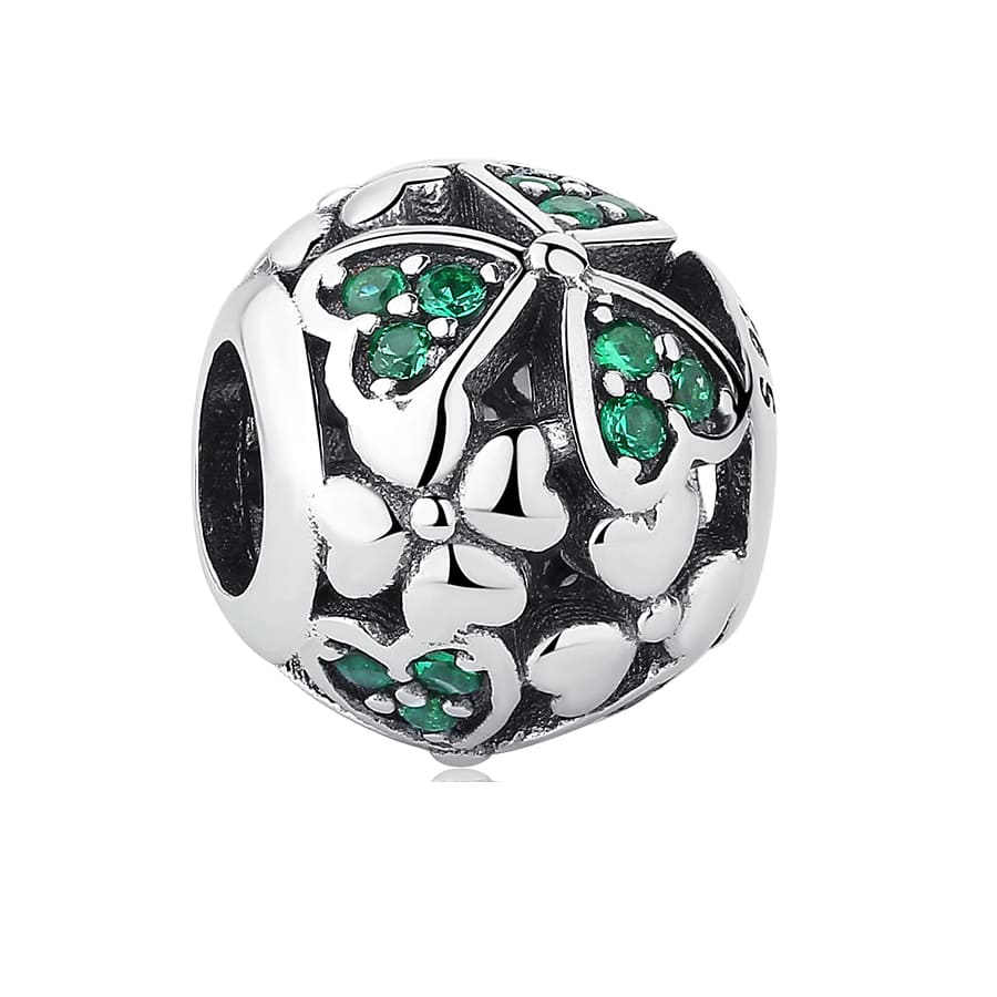 Charm Dije Plata 925 Separador Trebol Bolita
