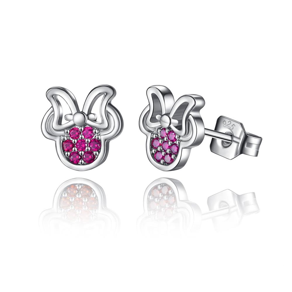 Aros Plata 925 Ratoncita Rosado