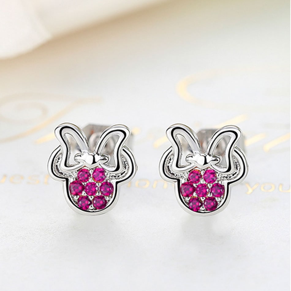 Aros Plata 925 Ratoncita Rosado - Imagen 4