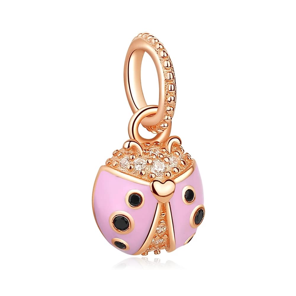 Charm Dije Plata 925 Mariquita Rose Gold
