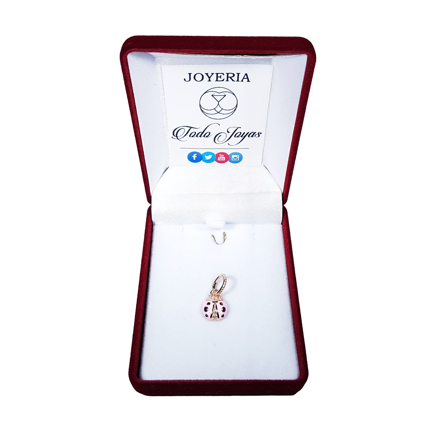 Charm Dije Plata 925 Mariquita Rose Gold - Imagen 2