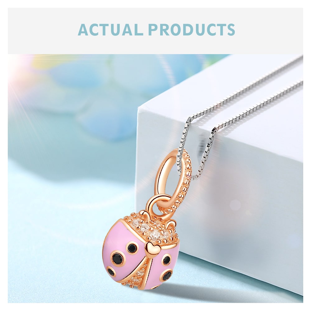 Charm Dije Plata 925 Mariquita Rose Gold - Imagen 5