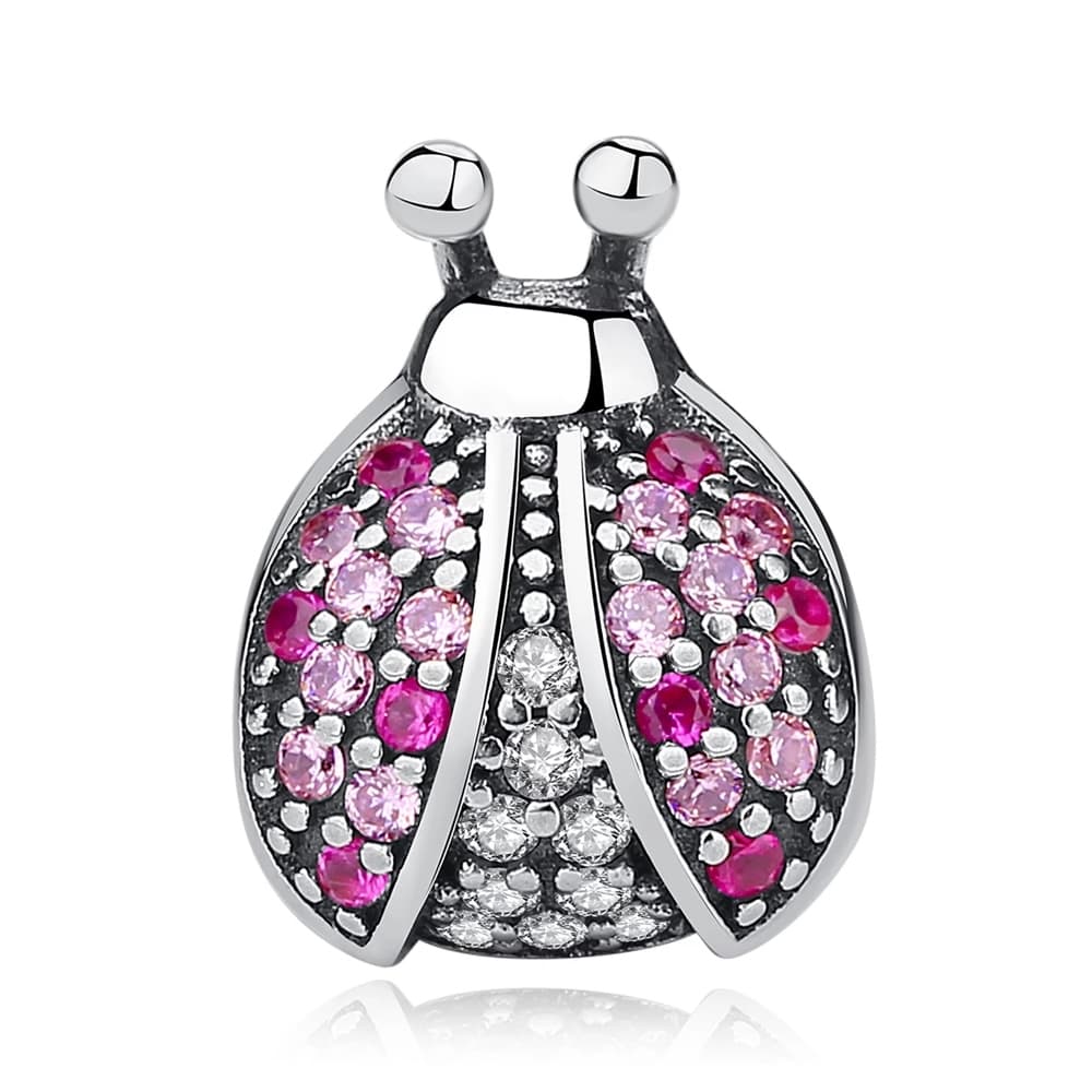 Charm Plata 925 Mariquita Rosada