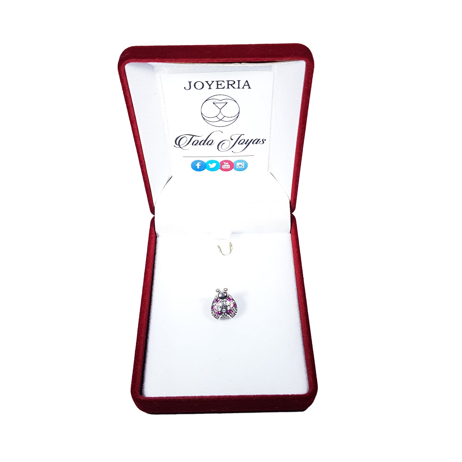 Charm Plata 925 Mariquita Rosada - Imagen 2