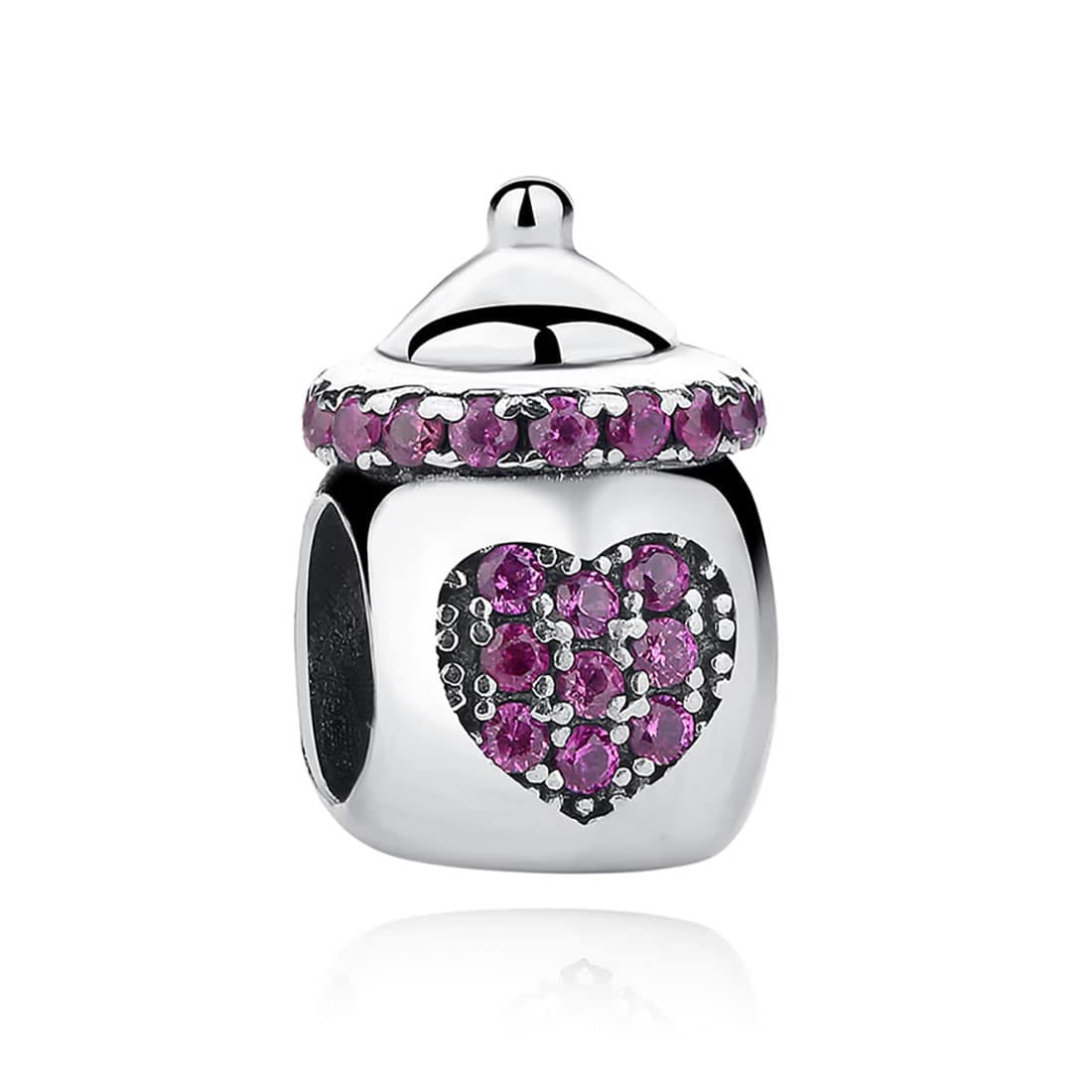 Charm Dije Plata 925 Mamadera Rosa