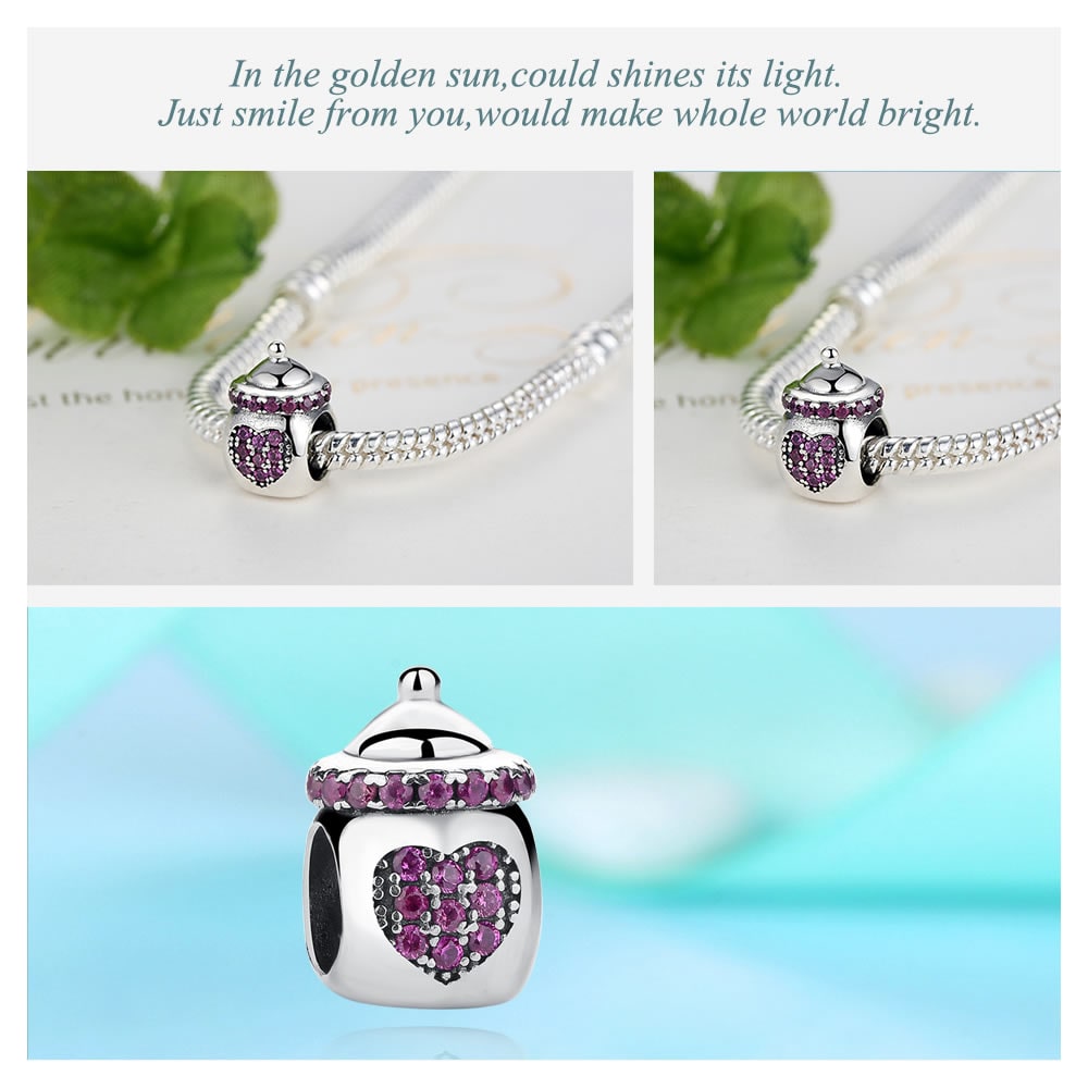 Charm Dije Plata 925 Mamadera Rosa - Imagen 4
