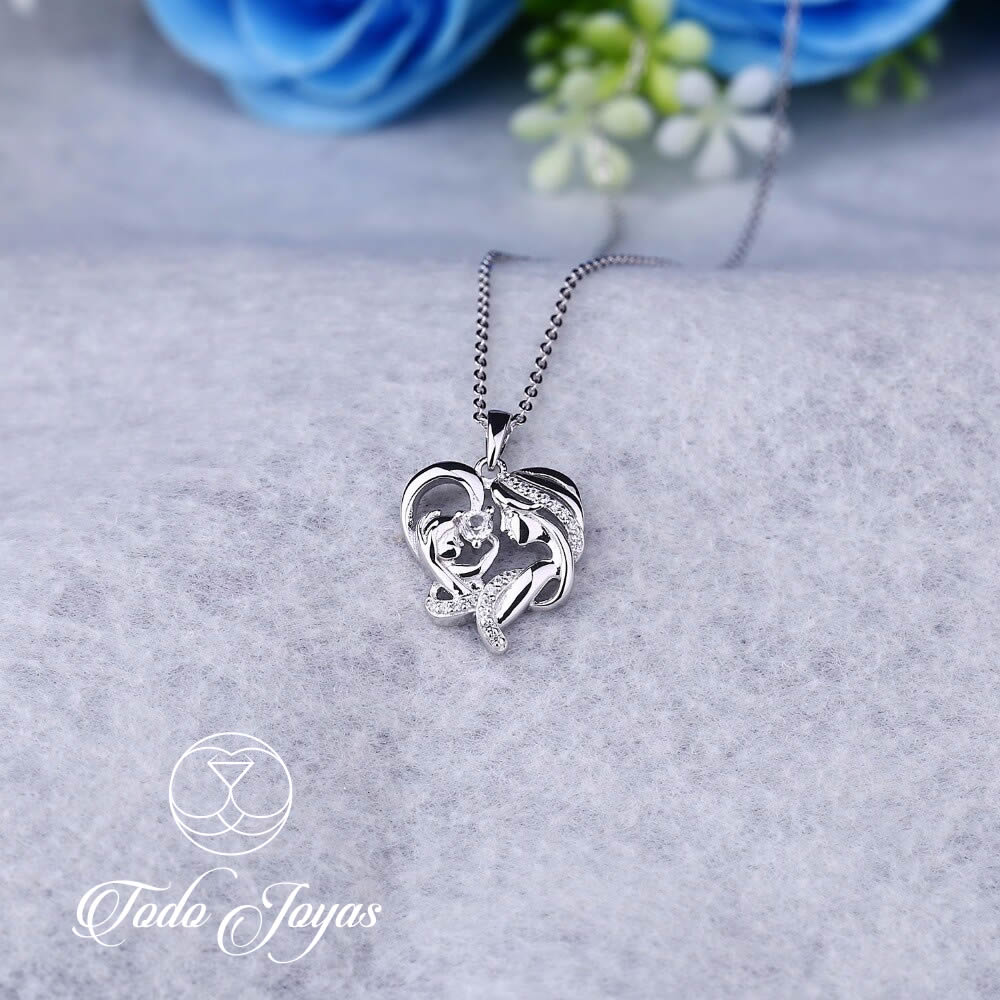 Collar Mama y Bebe Amor Madre Plateado - Imagen 6